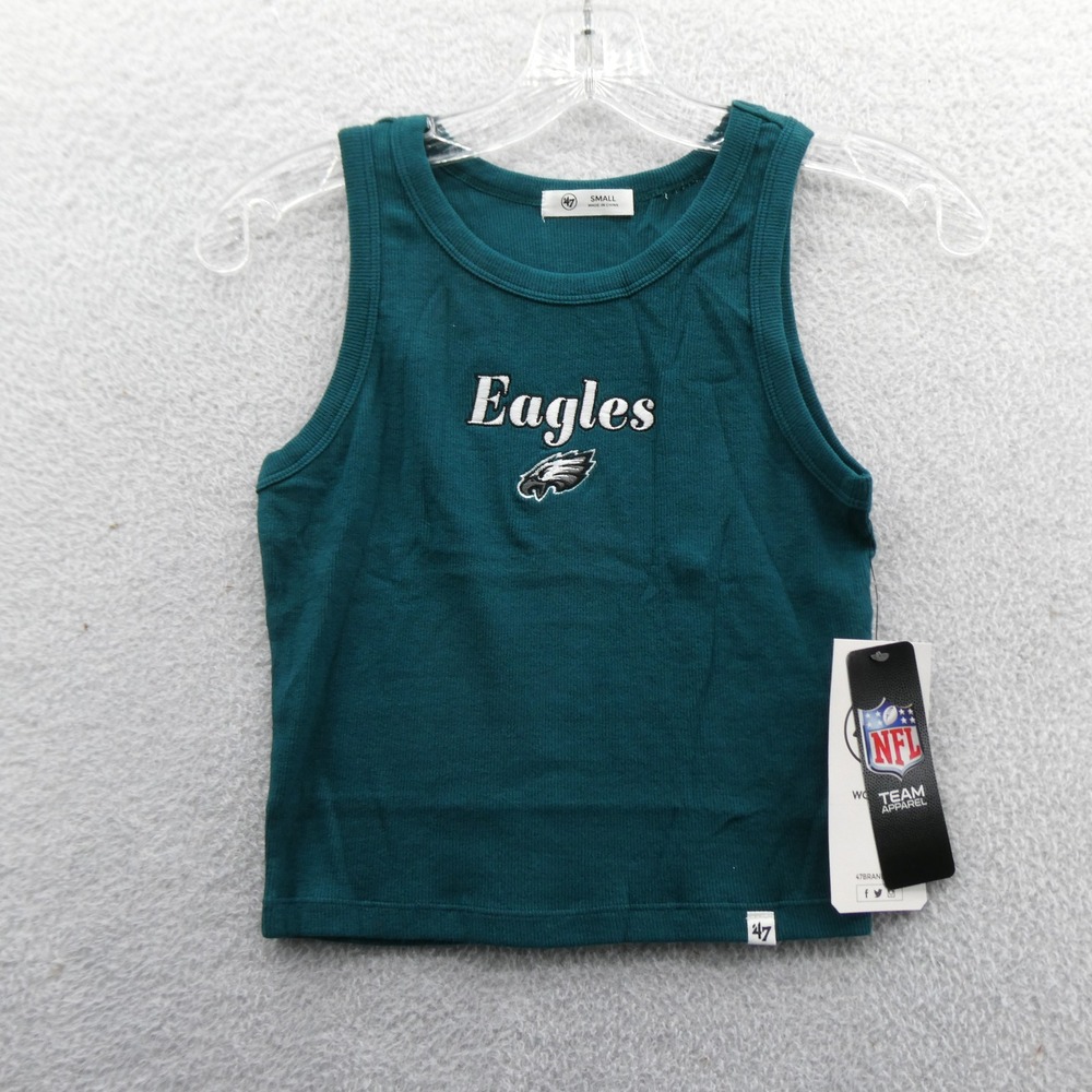 '47 Brand Tank Top Women Small Philadelphia Eagles Green Ribbed NFL Apparel